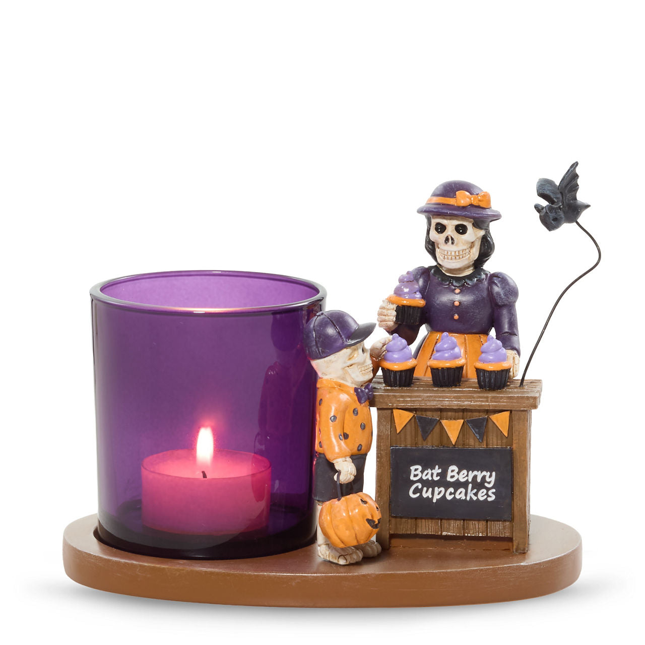 Bonebury Lane Bat Berry Cake Tea Light Candle Holder