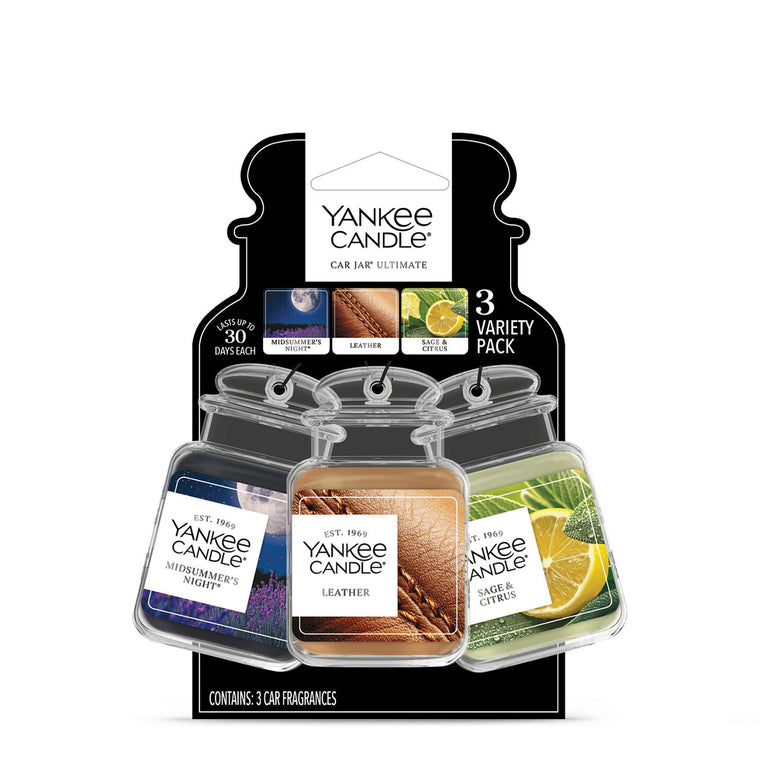 Midsummer's Night® / Leather / Sage & Citrus Car Jar® Ultimate (Bonus 3-Pack) E1