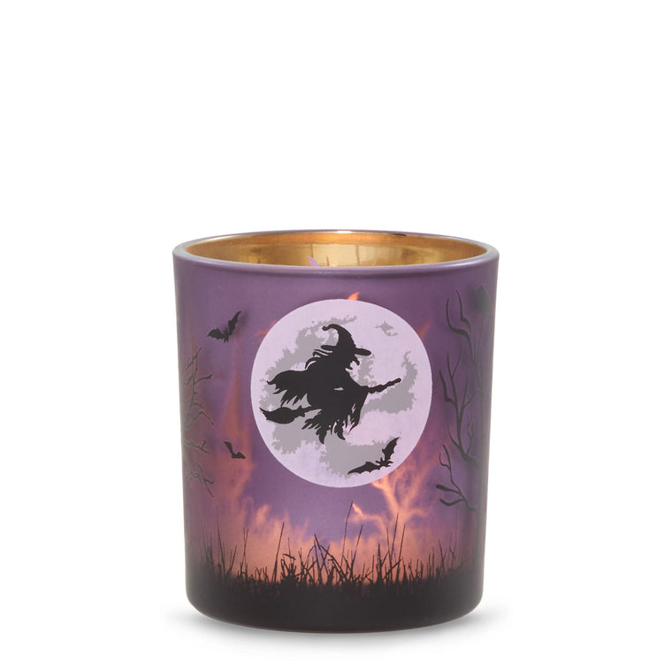 Purple Witch's Moon Tea Light Candle Holder P8