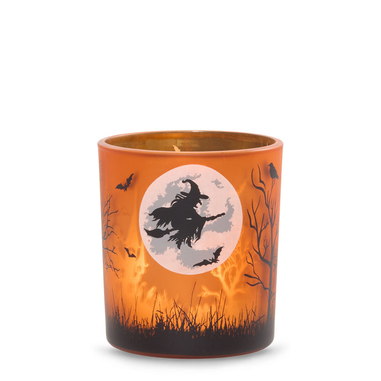 Orange Witch's Moon Tea Light Candle Holder O5