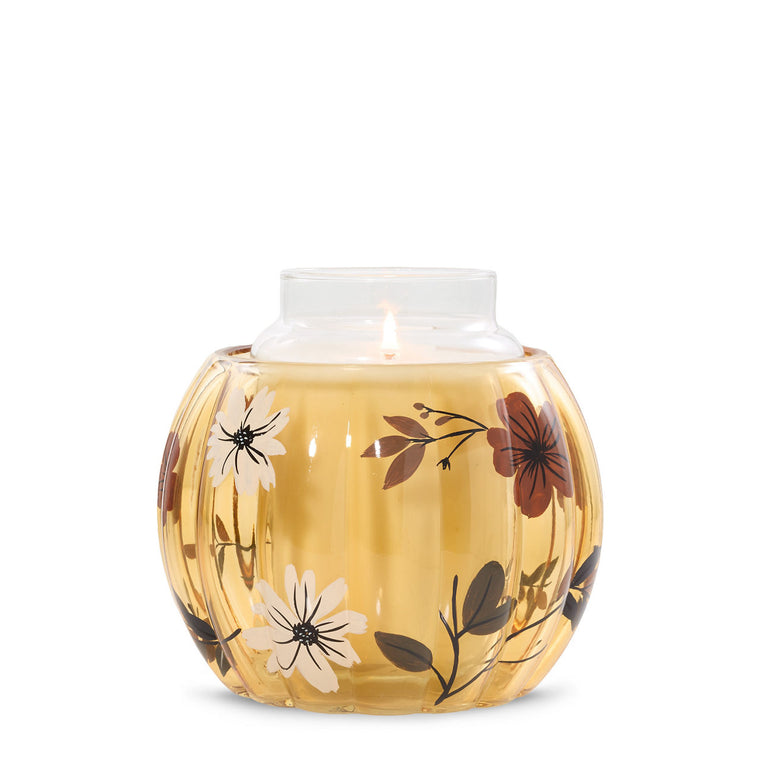 Flower Pumpkin Jar Candle Holder R1