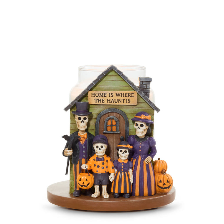 Bonebury Lane Haunted House Jar Candle Holder Z6